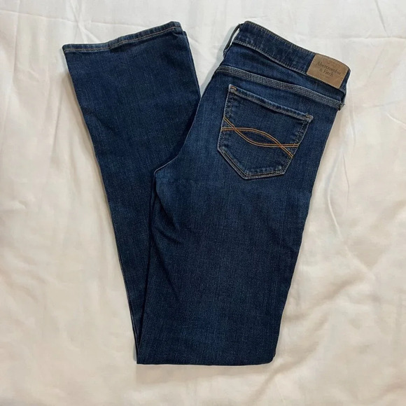 Abercrombie & Fitch Dark Wash Mid-Rise Straight Leg Denim Jeans | Size 4 - Picture 8 of 8